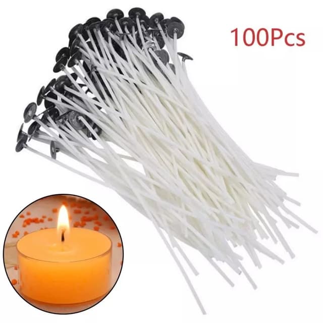 Vaxade ljusvekar (20 cm) 100 st Vit