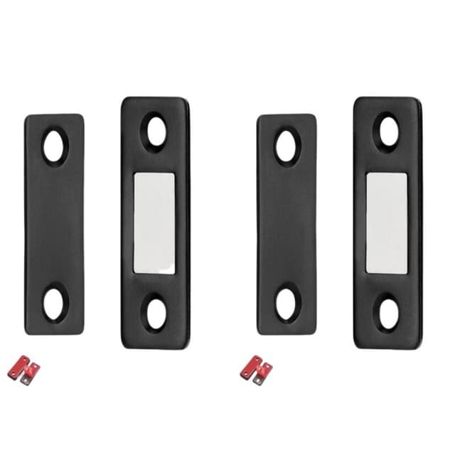 Magnetisk lås / usynlig magnetisk dørlås 2 sæt Rustfrit stål Black