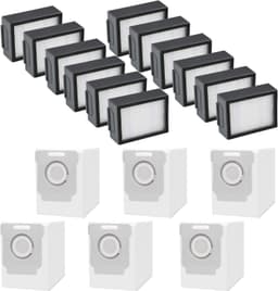 12-pack støvsugerfilter og 6-pack støvsugerposer for iRobot Roomba i3/i3+/i4/i4+/i6/i6+/i7/i7+/j7