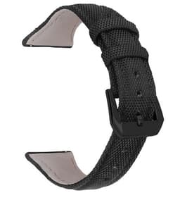 Klokkereim i ekte skinn for Huawei GT2/GT3, 22 mm Samsung Galaxy watch 4 Sort