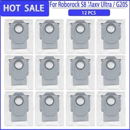 Dammsugarpåsar kompatibla med Roborock S8 MaxV Ultra G20s (12-Pack) Dust