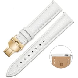 Ersättande Klockarmband med Litchi Mönster Vit 18 mm