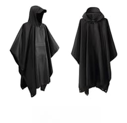 Multifunksjonell regnponcho / vanntett presenning / matte Sort