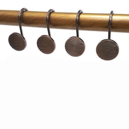 Set med 12 duschdraperiringar i antikfärgad koppar