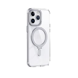 MagSafe-yhteensopiva magneettinen puhelinkotelo näkymättömällä jalustalla Hopea  iPhone 15 Pro Max