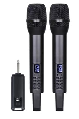 Trådlös mikrofon med mottagare - förstklassig ljudkvalitet 2-pack