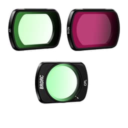 Kameralinsefilter for DJI Osmo Pocket 3, ND16 CPL UV-filtersett Sort