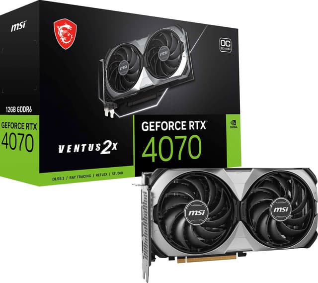 MSI GeForce RTX4070 VENTUS 2X E1 12G OC grafikkort