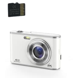 Digitalkamera 4K 48MP 16 x zoom webkamera med 32 GB TF-kort Sølv
