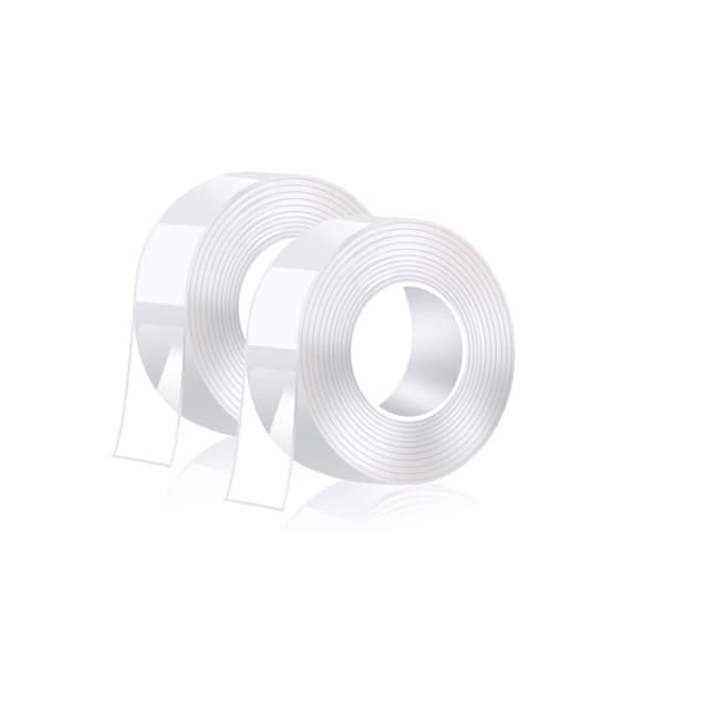 2 Pakke Nanotape Ikke-merkende dobbeltsidig klebende 3m Gjennomsiktig 300 x 3 x 0.2 cm