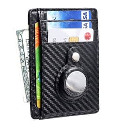 Korttikotelo, jossa on Airtag-pidike ja RFID-suojaus - Musta