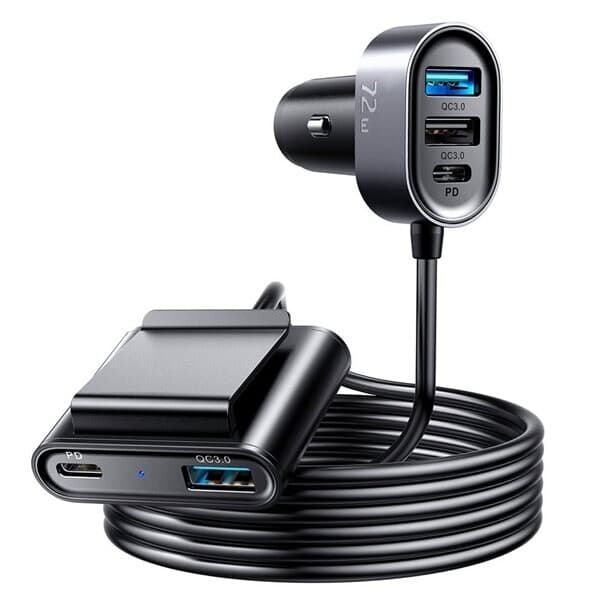 Joyroom Multi Billaddare 2xUSB-C PD + 2xUSB QC3.0 72W - Svart