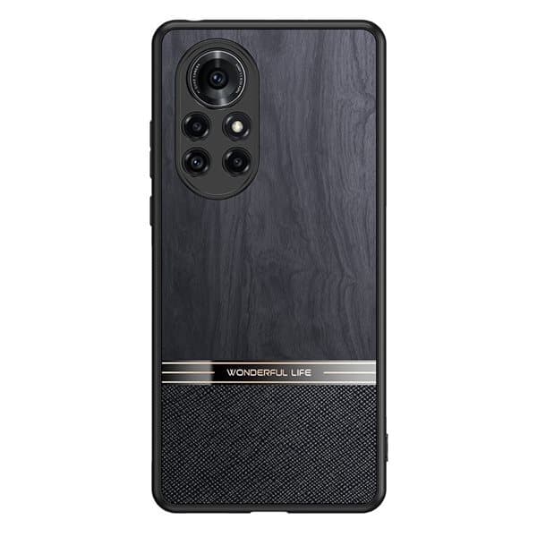 Puukuvioitu iskunkestävä matkapuhelimen kuori mallille Huawei nova 8 Pro 5G