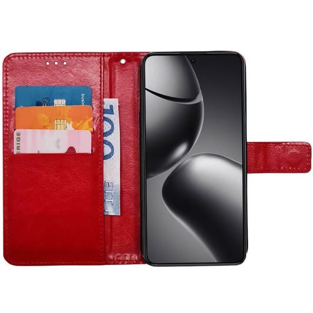 Wallet cover 3-kort Xiaomi 14T Pro - Rød