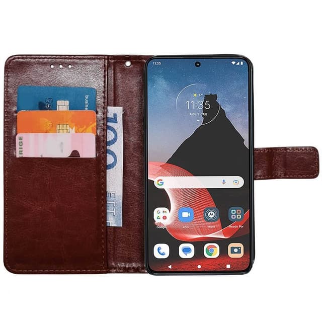 Wallet cover 3-kort Motorola ThinkPhone - Brun