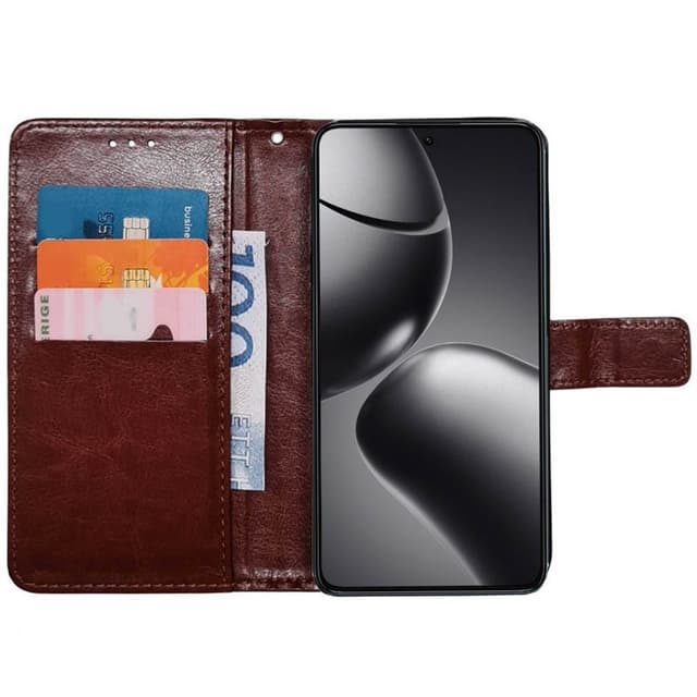 Wallet cover 3-kort Xiaomi 14T - Brun