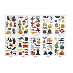 Midlertidige Halloween tatoveringer 10 ark MultiColor