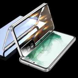 Samsungin kaksipuolinen soljellinen puhelinkotelo linssisuojalla Hopea  Samsung S23 Ultra