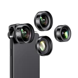 20X makroobjektiv / 180 ° Fisheye-objektiv / 120 ° vidvinkelobjektiv / 2,0X teleobjektiv