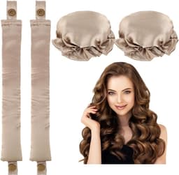 2-sæt Satin Heatless Hair Curler til at sove med om natten Grå