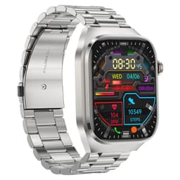 Smartur med metalarmbånd EKG, puls, blodtryk, søvn, skridttæller Sølv