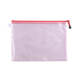 A5 Dokumentpåsar, plastfickor med zip 12-pack Röd