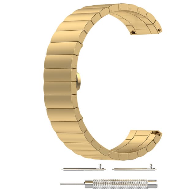 Klockarmband i rostfritt stål Guld 22 mm
