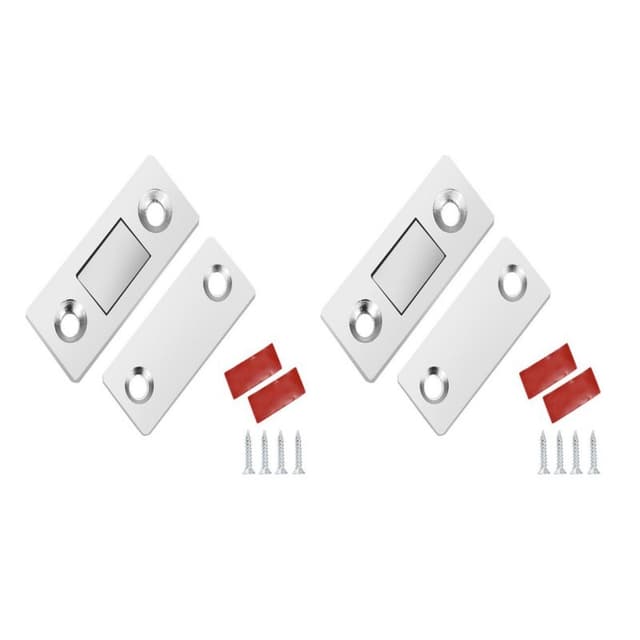 Magnetlås / osynliga magnetiska dörrlås Rostfritt stål 2-pack Silver