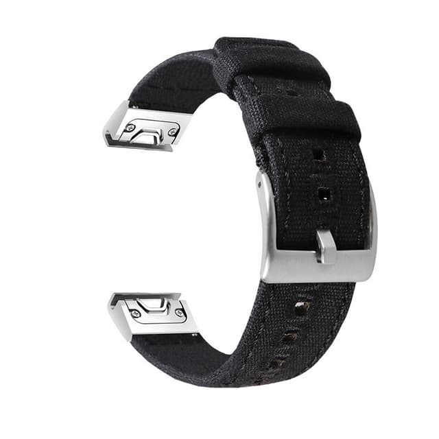 Klockarmband High-quality woven canvas strap kompatibelt med Garmin watch Black M