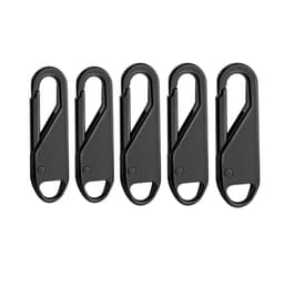 Dragtapp för löpare till dragkedja 5-pack Black