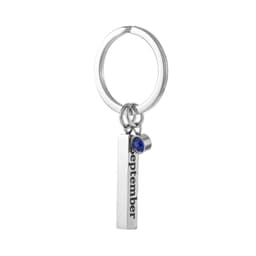 Birthstone Nyckelring - Rostfritt Stål Birthstone Nyckelring september