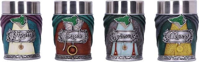 Nemesis Now Lord of the Rings shotglas (Sam, Frodo, Pippin, Merry)