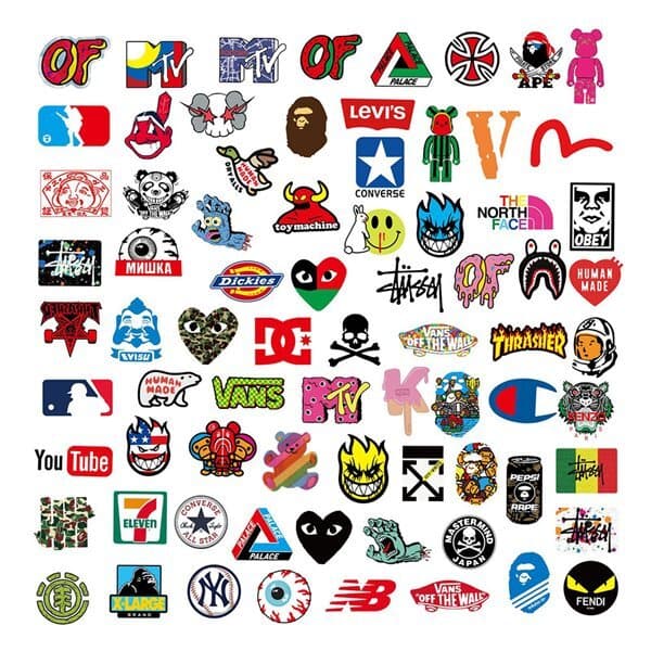 100 klistermärken med streetwear-tema för en trendig och urban stil