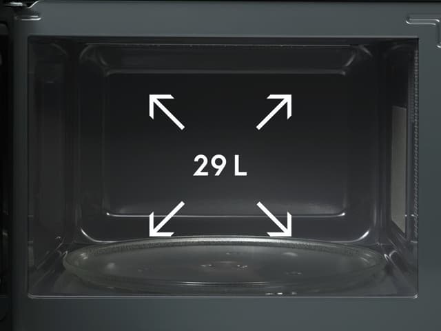 Ett stort ugnsutrymme på 29 l ger mer plats åt matlagningen