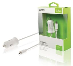 Autolaturi 2.4 A Micro USB Valkoinen