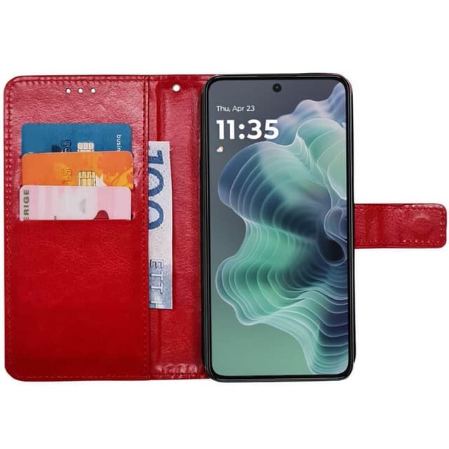 Plånboksfodral 3-kort Motorola G35 - Röd