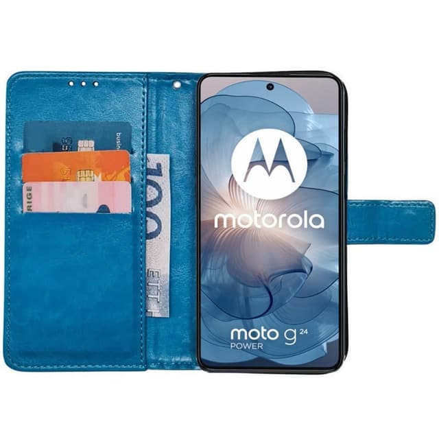 Wallet cover 3-kort Motorola Moto G24 - Lyseblå