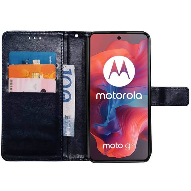 Wallet cover 3-kort Motorola Moto G04 - Mørkeblå