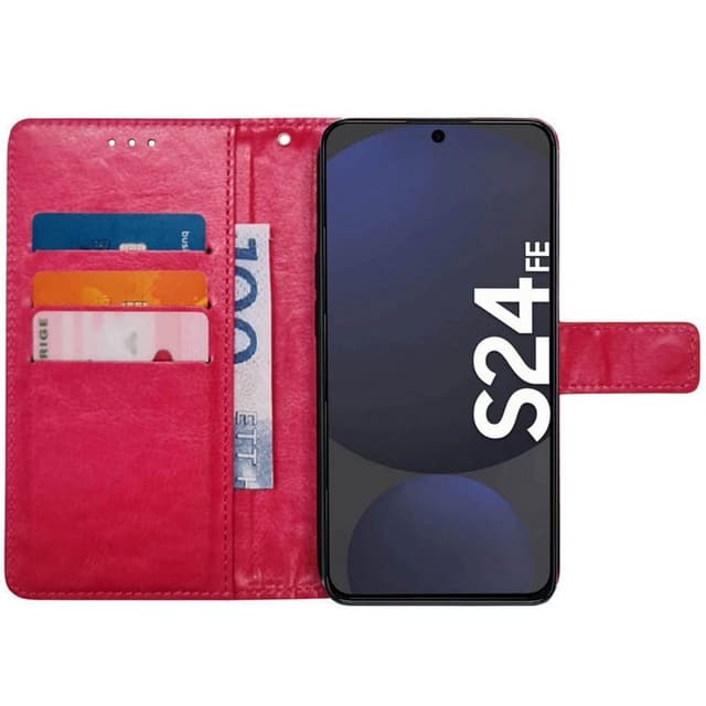 Lommebokdeksel 3-kort Samsung Galaxy S24 FE - Rosa