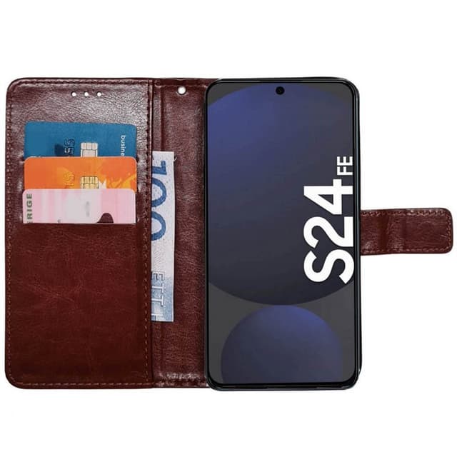 Wallet cover 3-kort Samsung Galaxy S24 FE - Brun