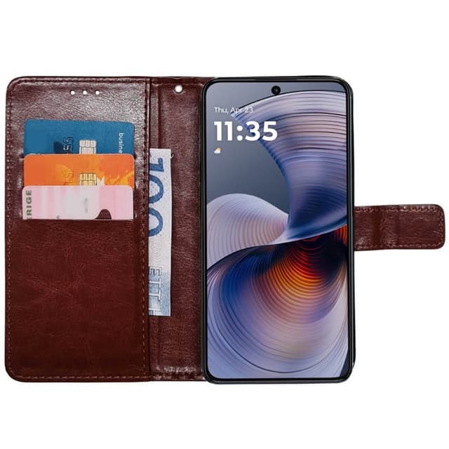 Wallet cover 3-kort Motorola G55 - Brun