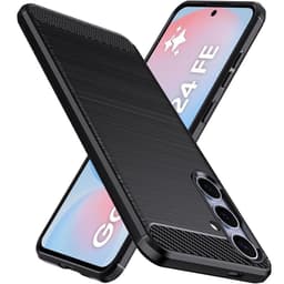 Børstet silikondeksel Samsung Galaxy S24 FE - Svart