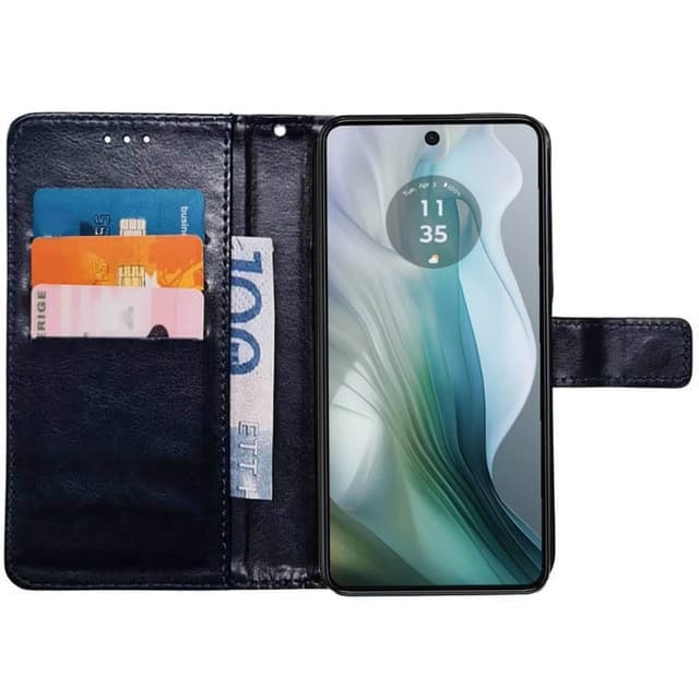 Plånboksfodral 3-kort Motorola Moto E14 - Mörkblå
