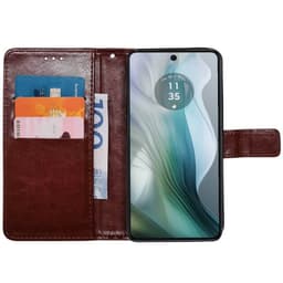 Lommebokdeksel 3-kort Motorola Moto E14 - Brun