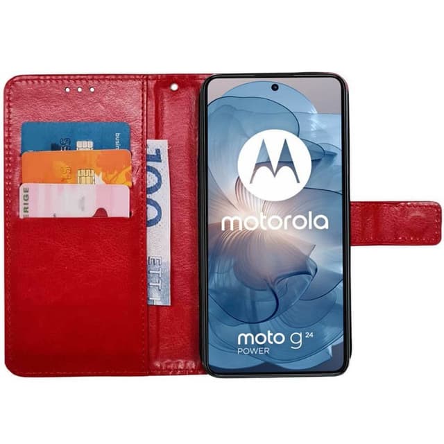 Plånboksfodral 3-kort Motorola Moto G24 - Röd