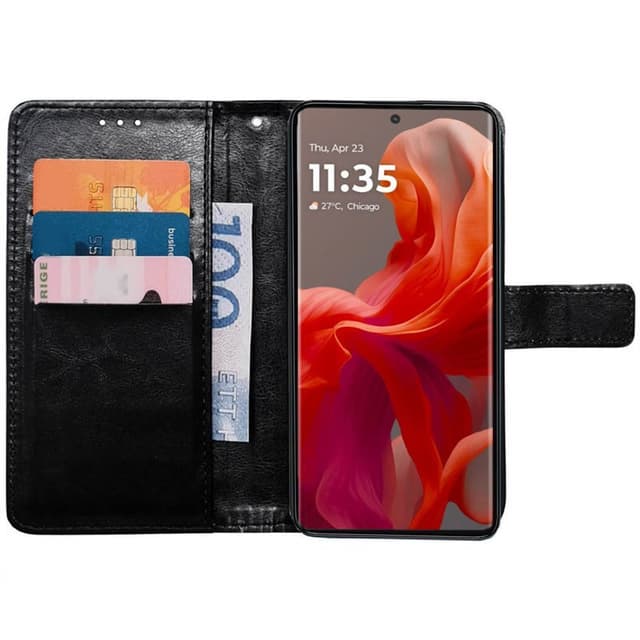 Lompakkokotelo 3-kortti Motorola Moto G85 - Musta