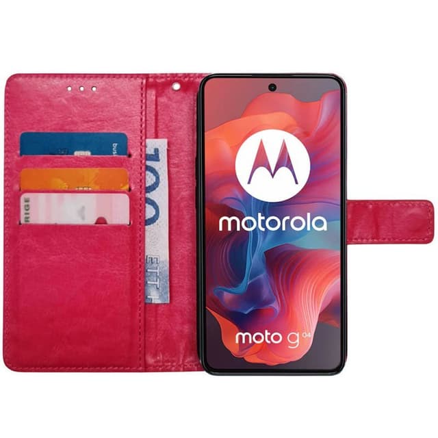 Plånboksfodral 3-kort Motorola Moto G04 - Rosa
