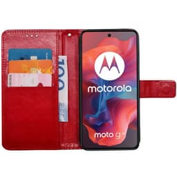 Wallet cover 3-kort Motorola Moto G04 - Rød