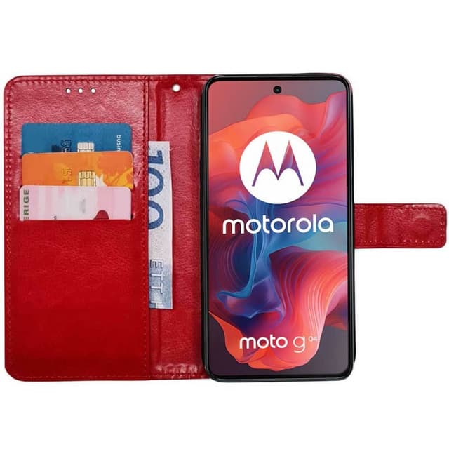 Wallet cover 3-kort Motorola Moto G04 - Rød