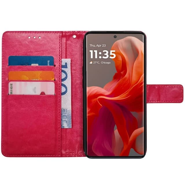 Wallet cover 3-kort Motorola Moto G85 - Lyserød